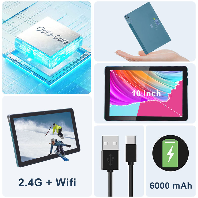 C idea 256ROM 10 pulgadas Tablet PC Dual 5MP + 8MP cámara Cuad Core con teclados Caso CM7000 azul