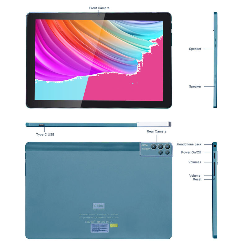C idea 256ROM 10 pulgadas Tablet PC Dual 5MP + 8MP cámara Cuad Core con teclados Caso CM7000 azul