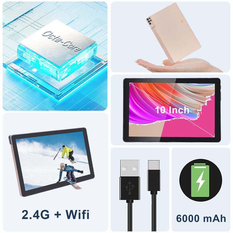 C Idea 10 pulgadas Tablet PC Android 12 Tablet 6 GB de RAM 256 GB ROM 6000mAh Batería IPS HD Pantalla táctil CM7000PLUS