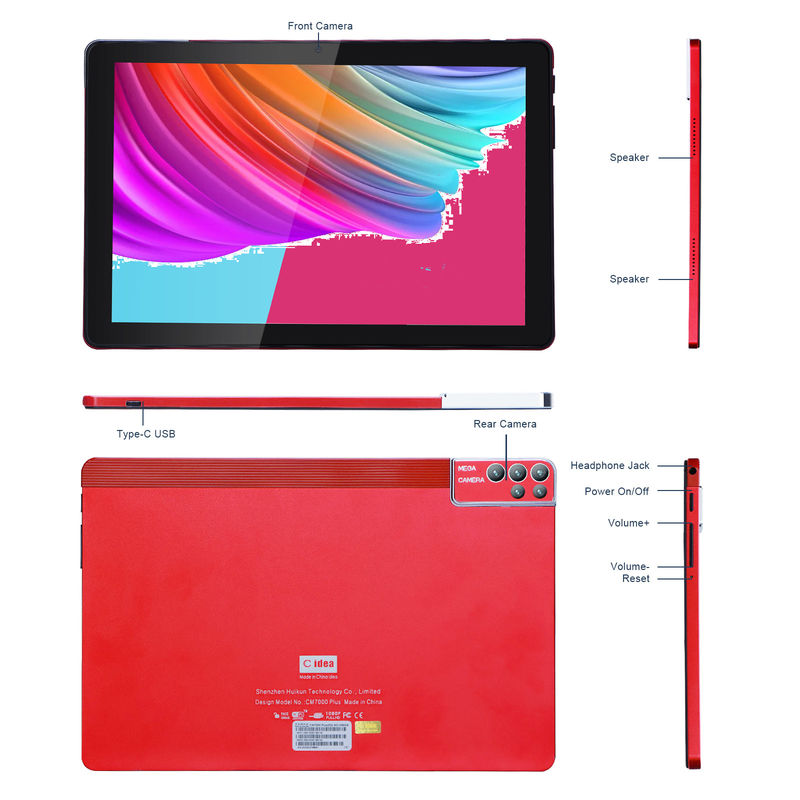C Idea 10 pulgadas Tablet PC Android 12 Tablet 6 GB de RAM 256 GB ROM 6000mAh Batería IPS HD Pantalla táctil CM7000PLUS
