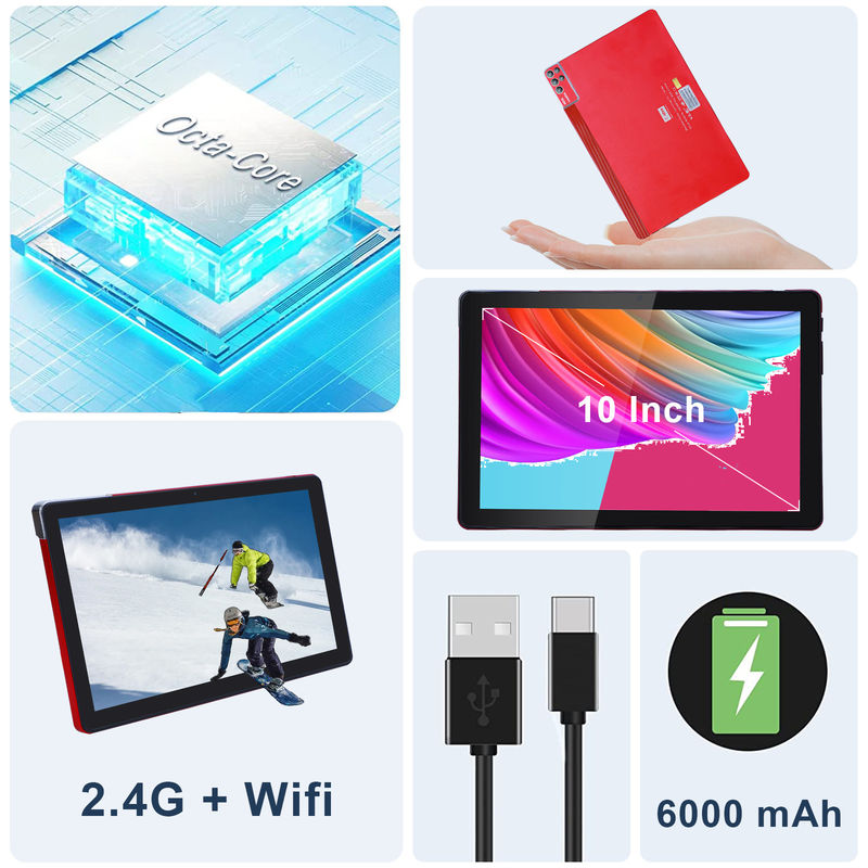 C Idea 10 pulgadas Tablet PC Android 12 Tablet 6 GB de RAM 256 GB ROM 6000mAh Batería IPS HD Pantalla táctil CM7000PLUS