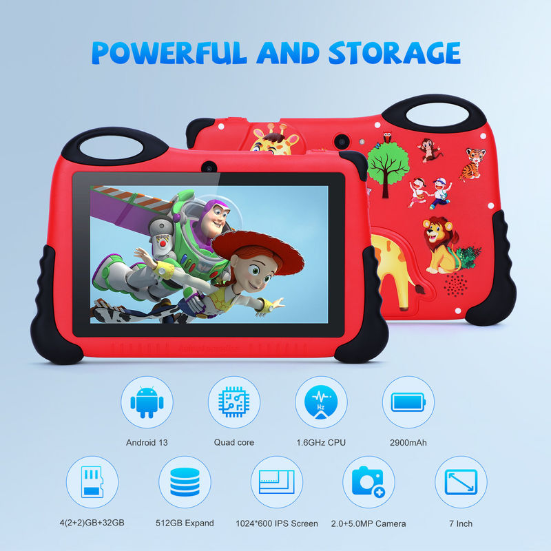 C Idea Android 13 Kids Tablet 4+32GB Tablet educativo para estudiantes con doble cámara CM92