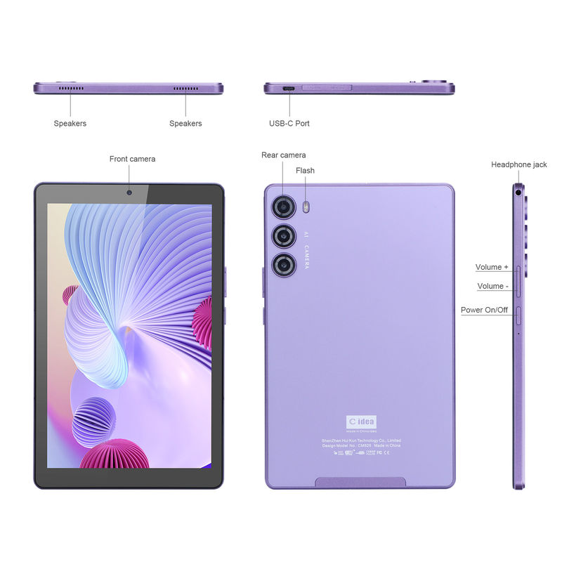 C idea Púrpura 256GB ROM 9 pulgadas Tablet PC con 800x1280 IPS pantalla 8000mAh Batería de capacidad con caja protectora CM925