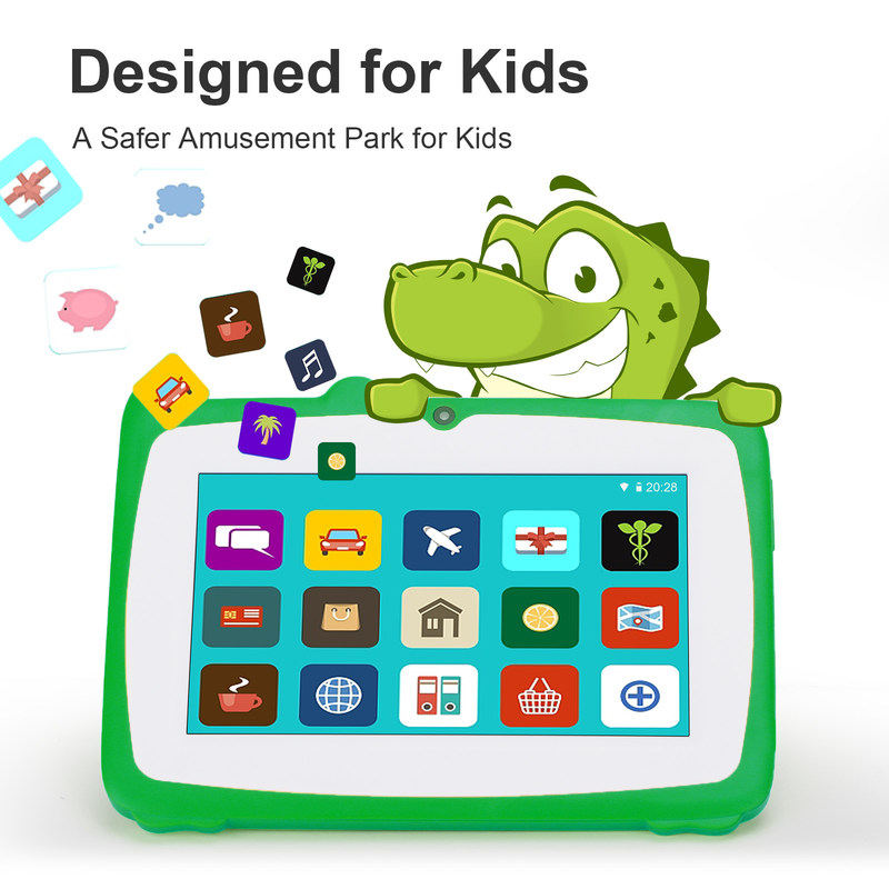 C idea Verde 7' HD Display Android 9 Tablet para niños con caja a prueba de choques Batería de 5000mAh CM80 Verde