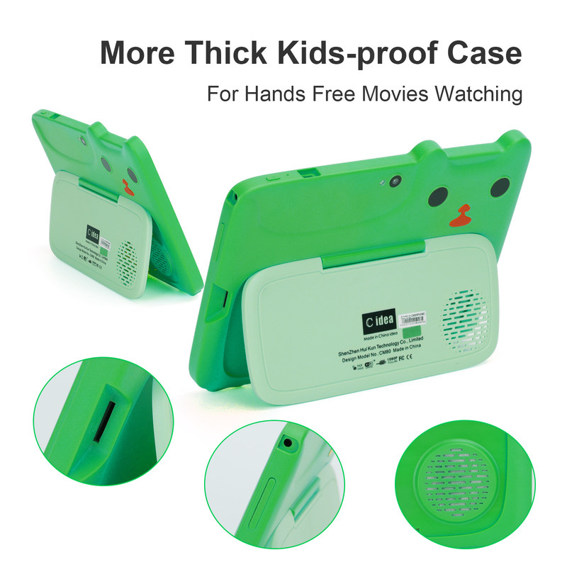 C idea Verde 7' HD Display Android 9 Tablet para niños con caja a prueba de choques Batería de 5000mAh CM80 Verde