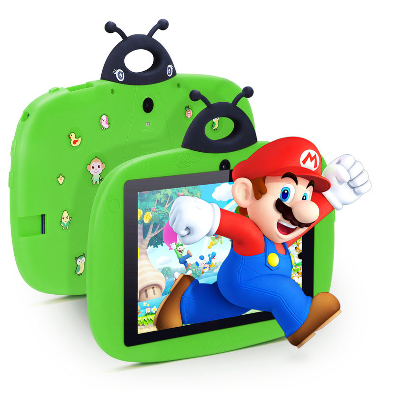 C idea Dual Camera WiFi 7 pulgadas Tablet PC Android Niños Para Aprendizaje de Pequeños 128GB con Caso Niños App CM76 Verde