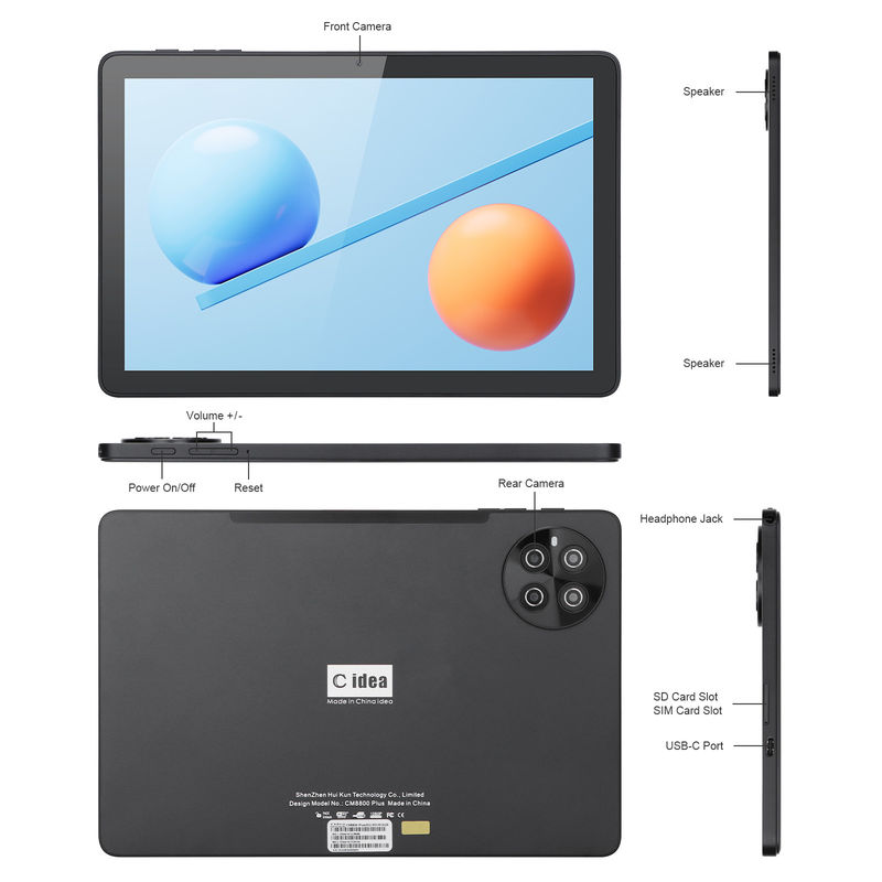 C Idea 512 GB de almacenamiento 5G WiFi Trouch pantalla 10.1 pulgadas Tablet con SIM para la escuela CM8800plus