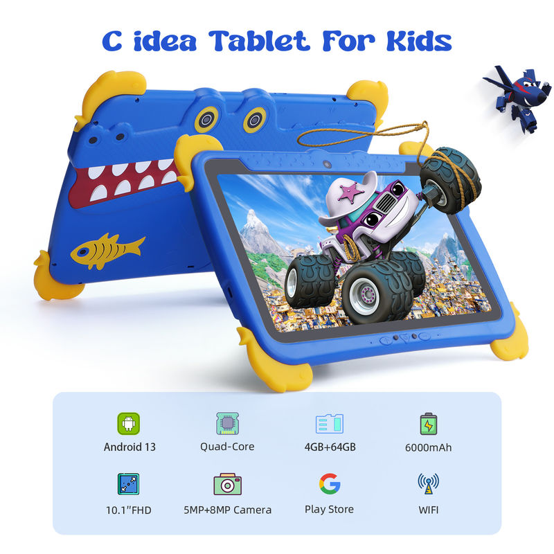 C idea Kids Tab 10.1 pulgadas Android 13 Tablet para niños 4GB RAM 64GB ROM Protección ocular pantalla táctil para niños de 3-8 años