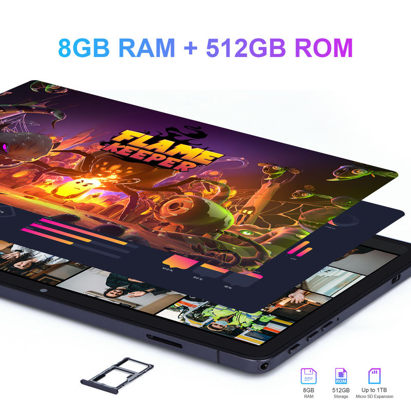 C idea Tablet Android de 10,1 pulgadas con doble cámara 8 GB de RAM 512 GB WIFI Tablet 5G con teclado y ratón Soporte SIM para la escuela