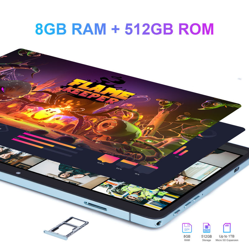 C idea 10.1 pulgadas Smart Tablet 10000mAh Batería 8GB + 512GB con teclado Bluetooth y soporte de SIM para educación y aprendizaje