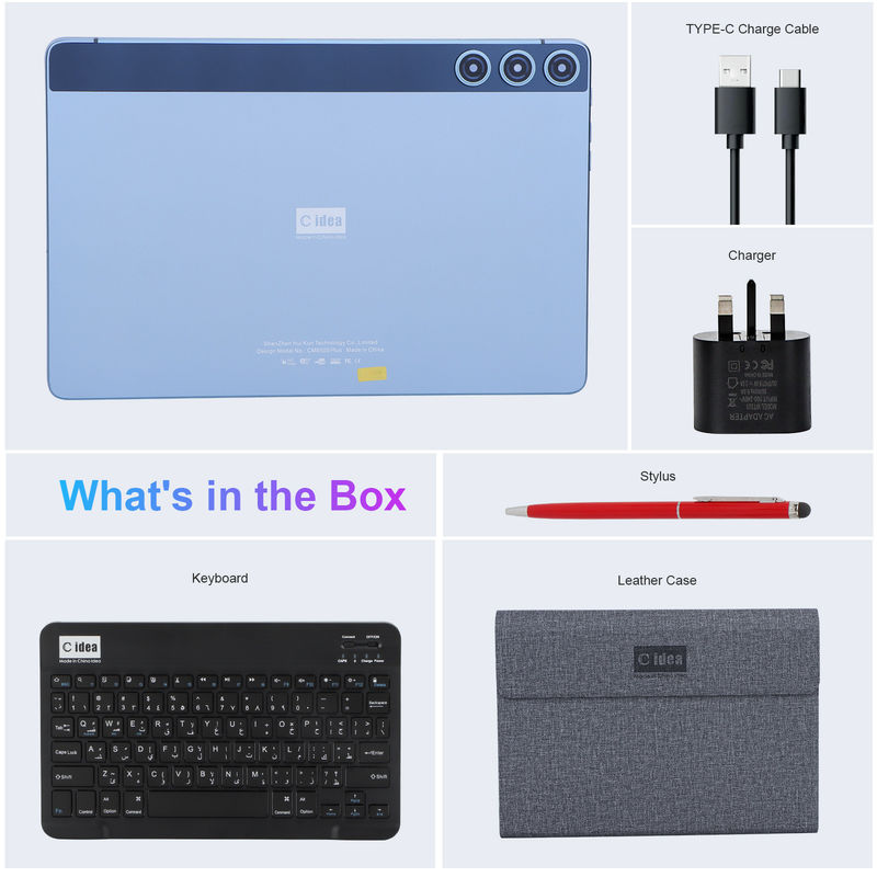 C idea Android Tablet 10.1 pulgadas Gran pantalla 8GB RAM 512GB WIFI 5G Tablet con teclado y ratón Soporte SIM para estudiantes