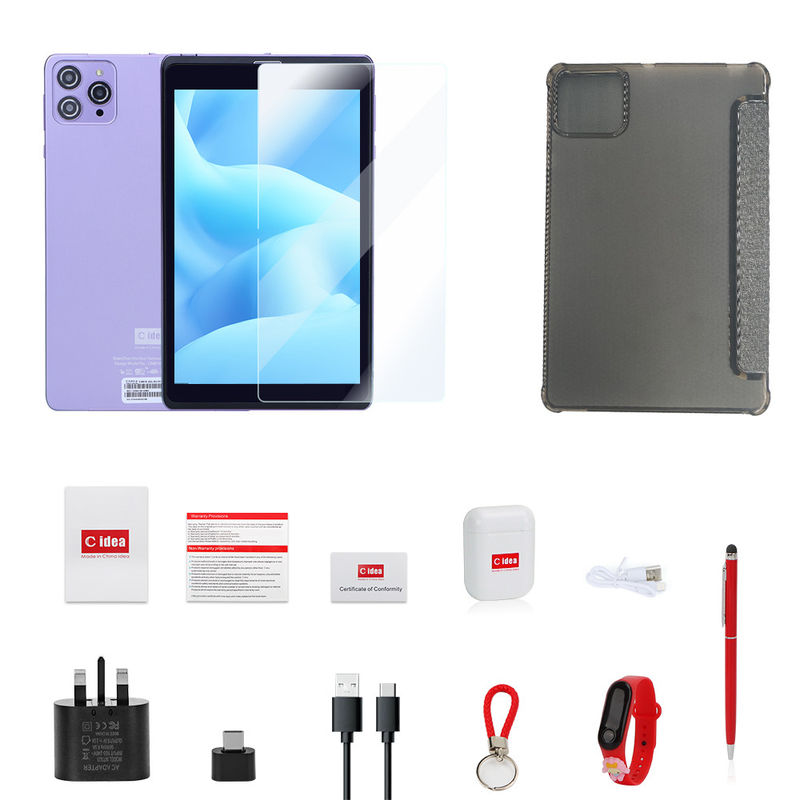 C Idea Portable 8 En Android Tablet PC 8 GB de RAM 512 GB Android 12 Tablet IPS HD Display Cuad Core CM818-Purple También se puede utilizar para el uso en dispositivos móviles.