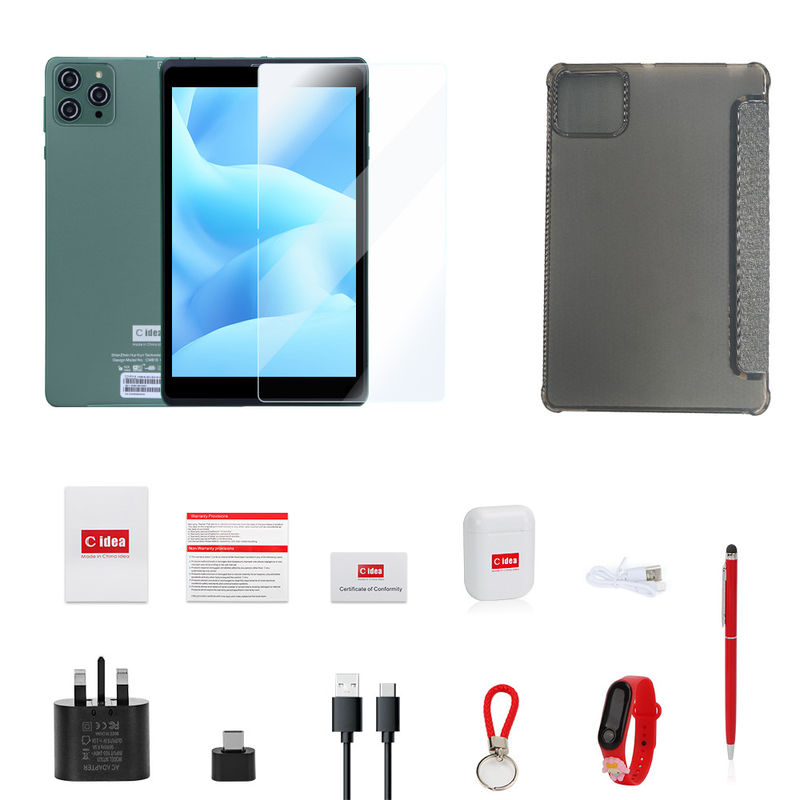 C idea 8 pulgadas Android Tablet PC con Android 12 sistema operativo Cuad Core CPU 8 GB de RAM 512 GB de almacenamiento IPS HD pantalla CM818-verde