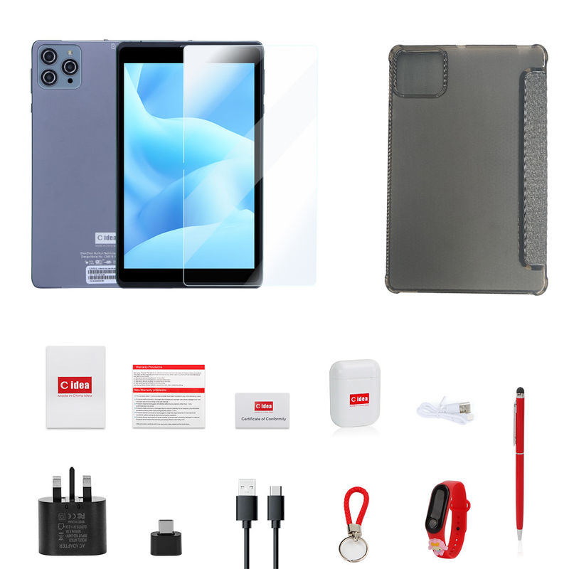 C idea Android Tablet PC con doble cámara 8 pulgadas 1280x800 IPS HD Display Android 12 tabletas para estudiantes CM818-gris