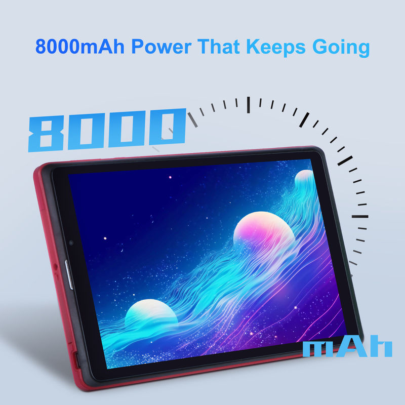 C idea 8 pulgadas Android 12 Tablet 8GB RAM 512GB ROM 8000mAh Batería 5+8MP Cámara para estudiante con soporte SIM CM818-rojo