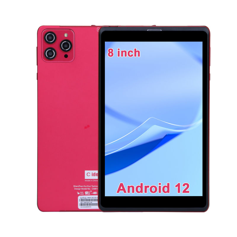 C idea 8 pulgadas Android 12 Tablet 8GB RAM 512GB ROM 8000mAh Batería 5+8MP Cámara para estudiante con soporte SIM CM818-rojo