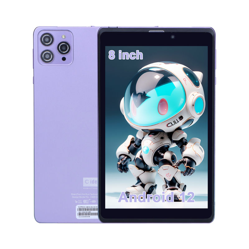 C Idea Portable 8 En Android Tablet PC 8 GB de RAM 512 GB Android 12 Tablet IPS HD Display Cuad Core CM818-Purple También se puede utilizar para el uso en dispositivos móviles.