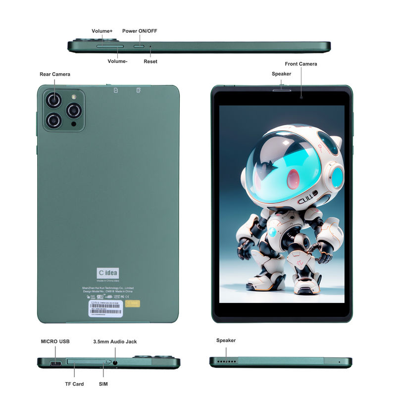 C idea Tablet Android portátil de 8 pulgadas con Android 12 Cuad Core CPU 8 GB de RAM 512 GB de almacenamiento IPS Pantalla HD CM818-verde