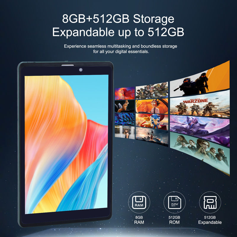 C idea Tablet Android portátil de 8 pulgadas con Android 12 Cuad Core CPU 8 GB de RAM 512 GB de almacenamiento IPS Pantalla HD CM818-verde