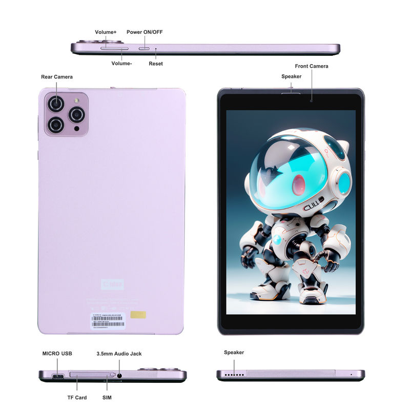 C Idea 8 pulgadas Android 12 Tablet 8000mAh Batería 5MP + 8MP Cámara 8GB RAM 512GB ROM Para la educación Aprendizaje CM818-rosa