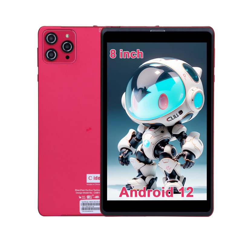 C idea 8 pulgadas Android 12 Tablet 8GB RAM 512GB ROM 8000mAh Batería 5+8MP Cámara para adolescentes con soporte SIM CM818-rojo
