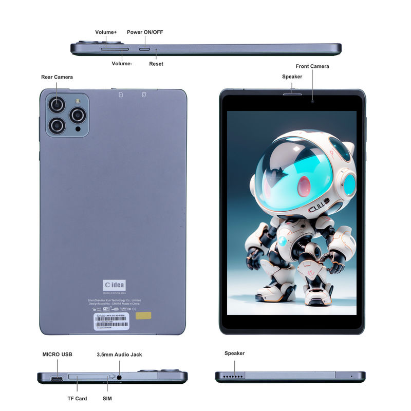 C idea Android Tablet PC con doble cámara 8 pulgadas 1280x800 IPS HD Display Android 12 Tablets para adolescentes CM818-Grey