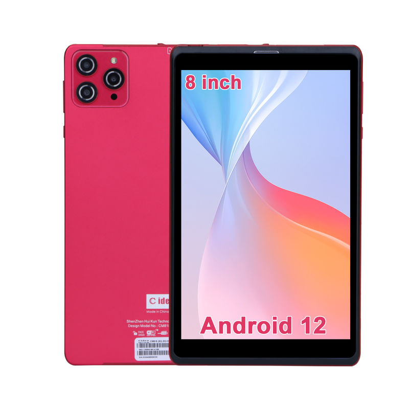 C idea 8 pulgadas Android 12 Tablet 8GB RAM 512GB ROM 8000mAh Batería 5+8MP Cámara para estudiante con soporte SIM CM818-rojo