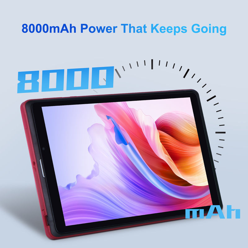 C idea 8 pulgadas Android 12 Tablet 8GB RAM 512GB ROM 8000mAh Batería 5+8MP Cámara para estudiante con soporte SIM CM818-rojo