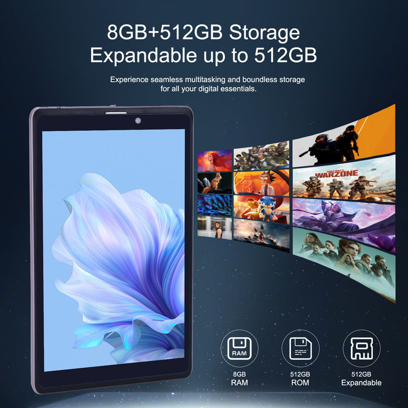 C idea 8 pulgadas Android 12 Tablet 8000mAh Batería 5+8MP Cámara 8GB RAM 512GB ROM para la educación Aprendizaje CM818-rosa