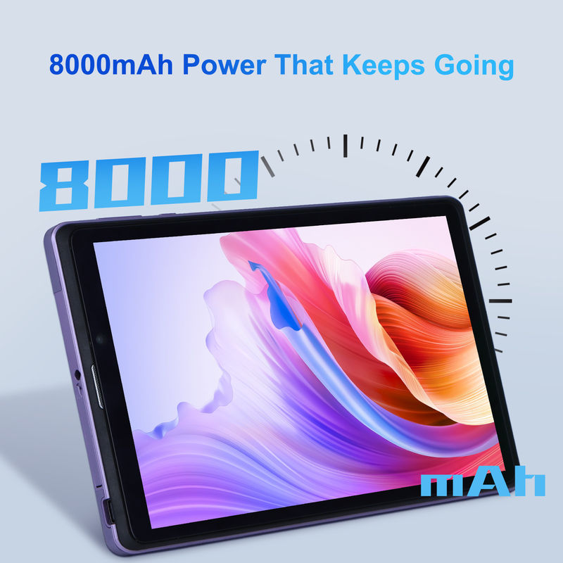 C Idea Portable 8 En Android Tablet PC 8 GB de RAM 512 GB Android 12 Tablet IPS HD Display Cuad Core CM818-Purple También se puede utilizar para el uso en dispositivos móviles.