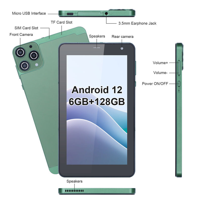 C Idea Tabletas Android de 7 pulgadas 6+128 GB Tabletas de pantalla táctil de cuatro núcleos para Studenet CM515 ((verde)