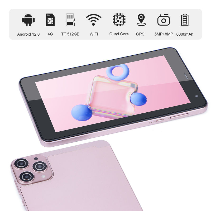 C idea 7 pulgadas Android Smart Tablets 6+128GB Cuad Core WiFi Tablet pantalla táctil HD para adolescentes CM515 ((Pink)