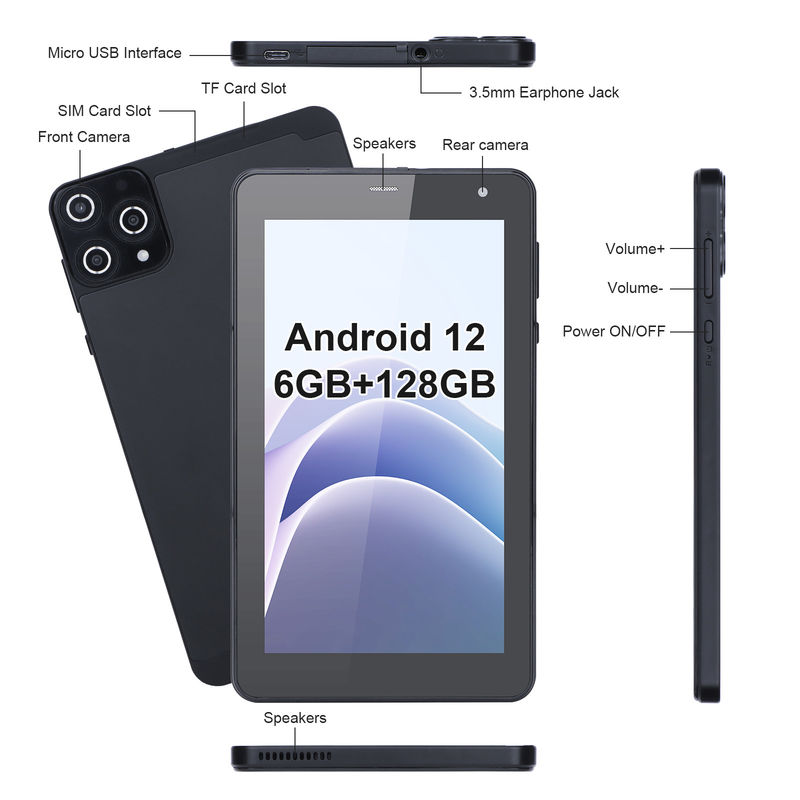 C Idea Tabletas Android 6+128GB Cuad Core 7 pulgadas Tablet PC para estudiantes CM515 ((Negro)