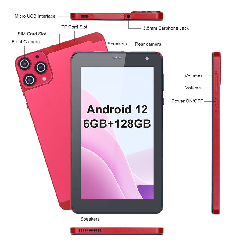 C Idea 7 pulgadas pequeñas tabletas Cuad Core WiFi 5G Android Tablet PC para la educación CM515 ((rojo)