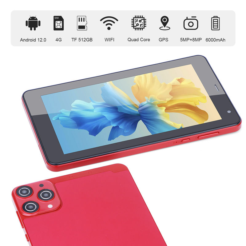 C Idea WiFi 5G Tablet 7 pulgadas Tablets 6+128GB Cuad Core pantalla táctil para la educación CM515 ((rojo)
