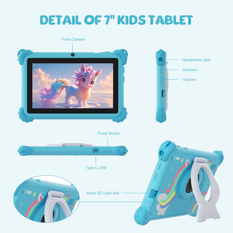 C Idea Android 12 Smart Kidspad 7 pulgadas Tablet para niños de 3 a 7 años con doble cámara CM88
