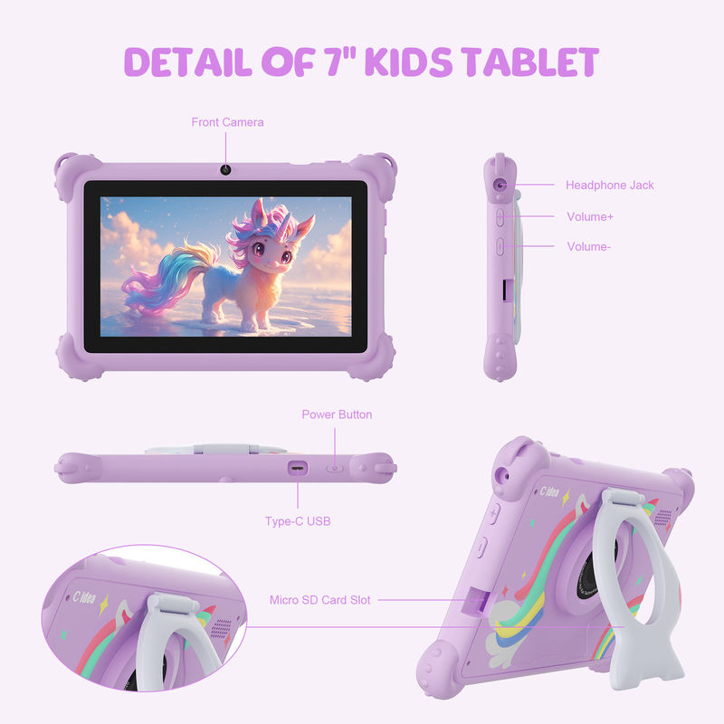 C Idea 7 pulgadas tabletas para niños de 3 a 7 años de edad con doble cámara IPS pantalla educativa para niños con control parental CM88
