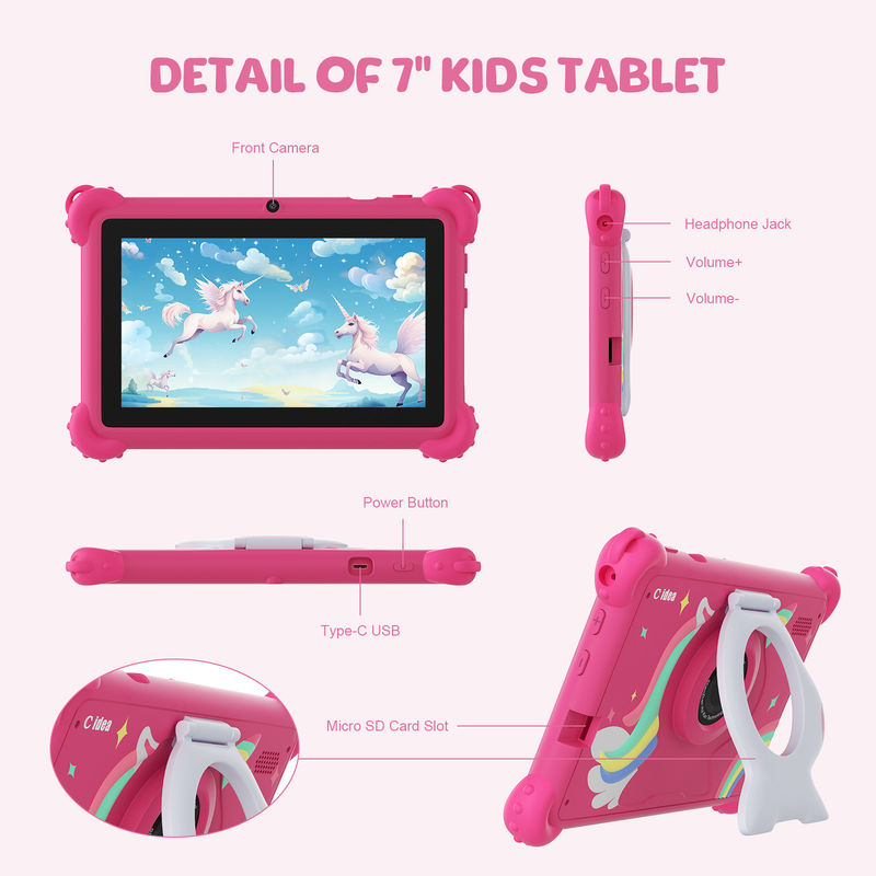 C idea 2024 Niños Aprendizaje Tablet pantalla brillante HD y aplicaciones educativas incluidas CM88