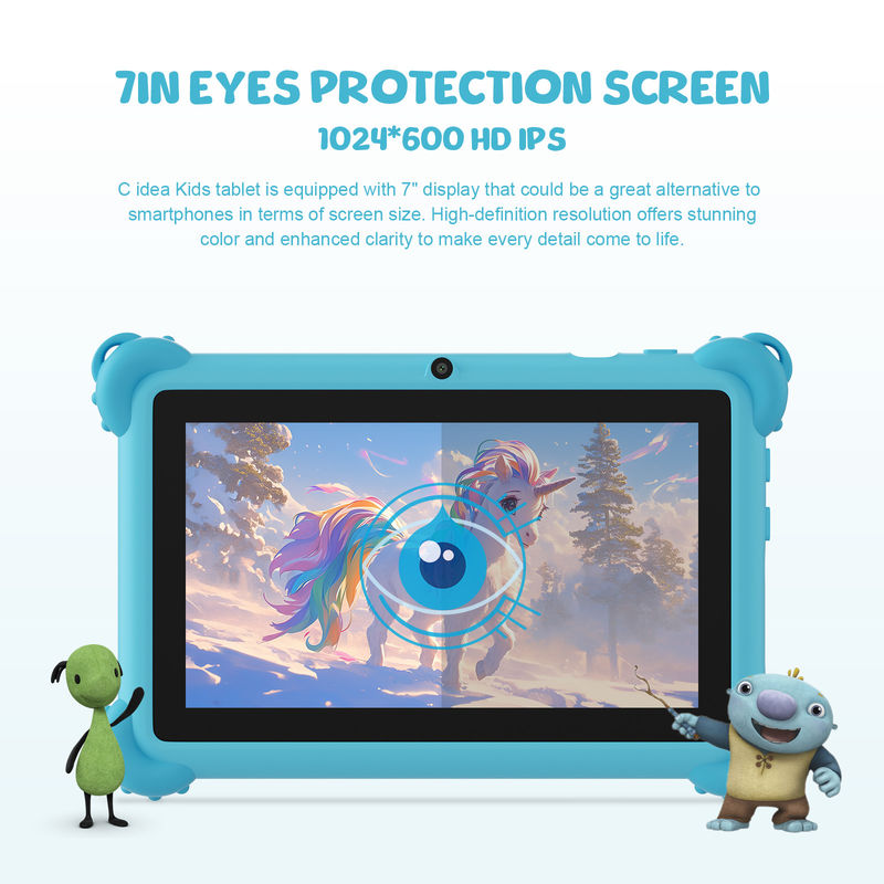 C idea 2024 Niños Aprendizaje Tablet pantalla brillante Cuerpo protector y Android 12 rendimiento CM88