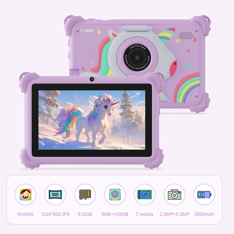 C idea 2024 Tablet para niños Regalo ideal con Android 12 Aplicaciones educativas y caja duradera Tablet Kidspad CM88