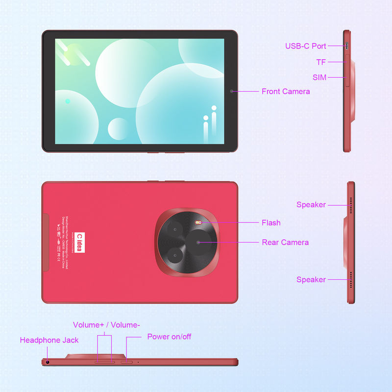 C Idea 9 pulgadas Cuad Core Tablet 800x1280 IPS Pantalla Tablet Android con pluma CM935 Rojo