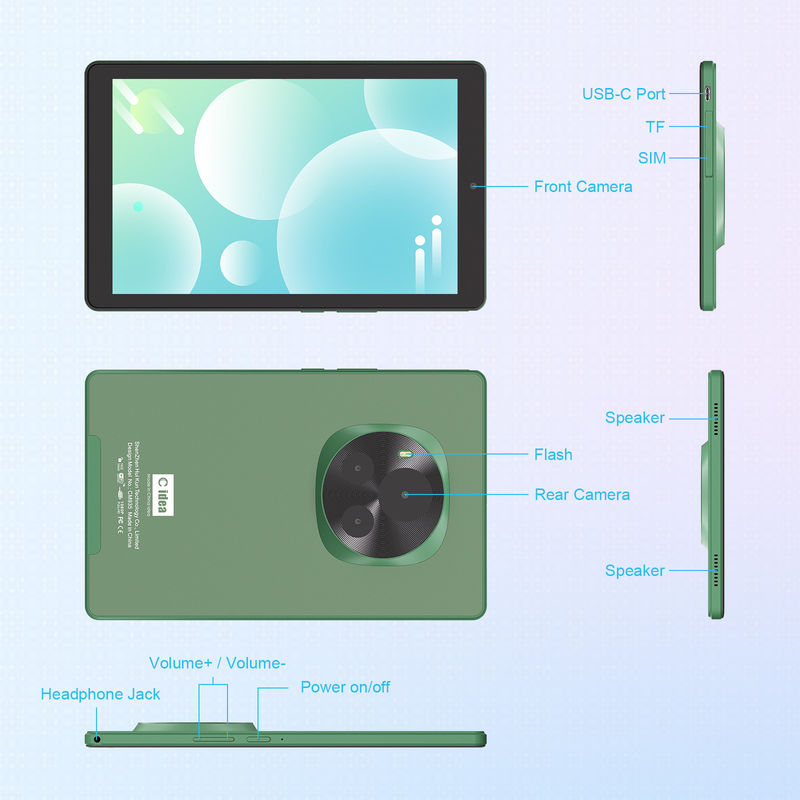 C Idea Tablet de educación de 9 pulgadas 800x1280 IPS Tablet de pantalla táctil con lápiz CM935 verde
