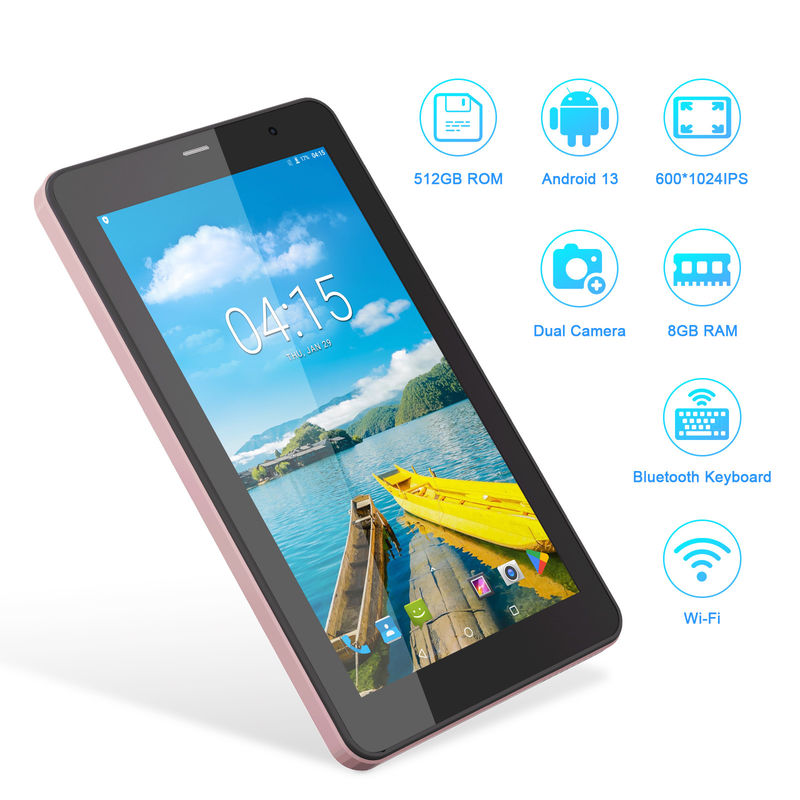 C Idea Tabletas de 7 pulgadas con SIM Wifi Android Tablet PC para estudiantes CM518 Pro Rosa