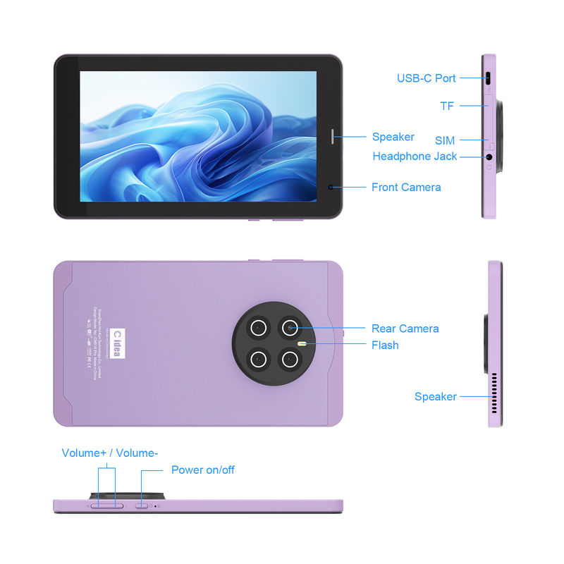 C Idea Android 13 con 6000mAh 7 pulgadas Tabletas Educativas Tablet PC con pluma CM518 Pro Violeta