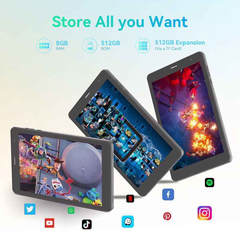 C Idea Cuad Core Android Tablet 8 pulgadas Tablet portátil para estudiantes con SIM CM828 Negro