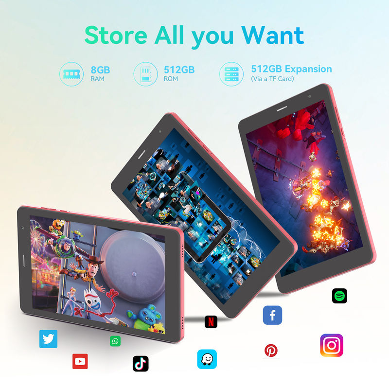 C Idea 5g Android Tablet 8+512gb Tablet de 8 pulgadas para estudiantes con SIM y Wifi Cm828 Rojo