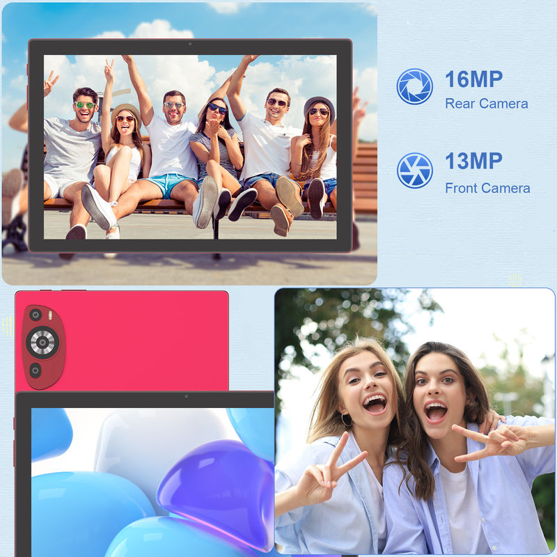 C Idea 10.1 pulgadas Android 14 Smart Tablet Pc con soporte de Sim Para adolescentes CM8200Plus rojo