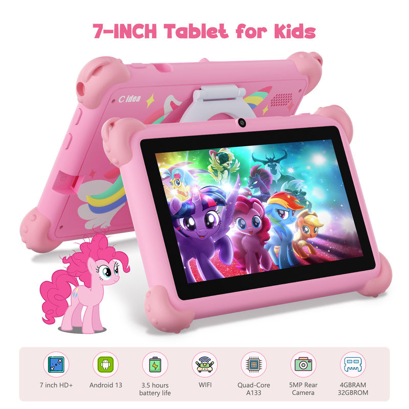 C Idea Android 13 Tablet para niños 4+32GB Tablet educativo Kidspad con APP amigable CM91 rosa