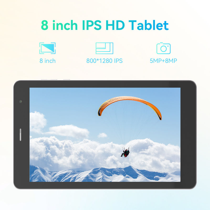 C Idea ODM Batería de 8 pulgadas de 512 GB de larga duración Dual cámara Octa-Core Procesador Android Tablet Pc con estuche para estudiantes CM828 Plata