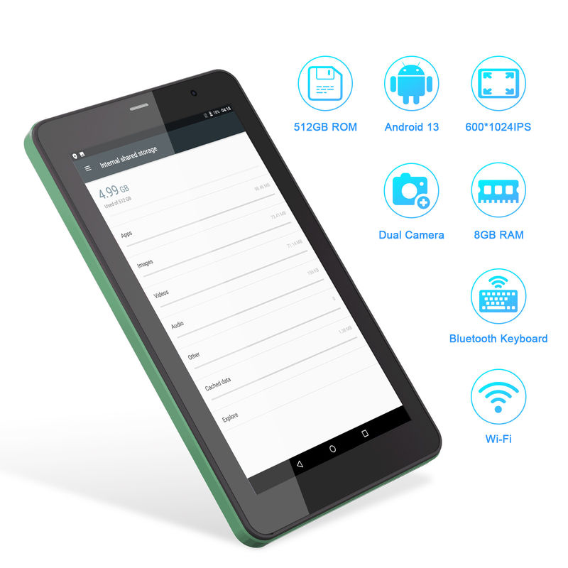 C Idea 7 pulgadas Tablet Pc Android 13, 8+512gb con Sim-Compatible Smart Tablet para estudiantes   CM518pro Verde